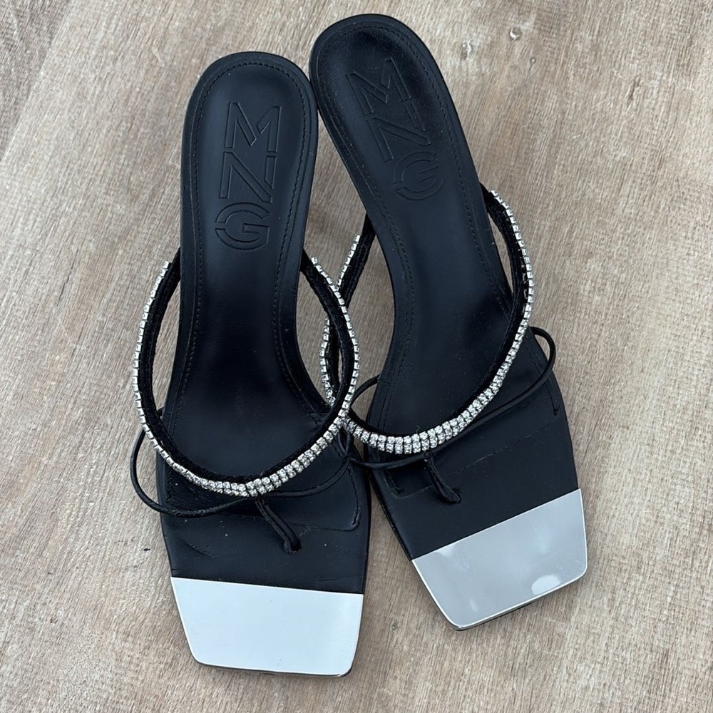 Mango Elegant Black Heeled Sandals